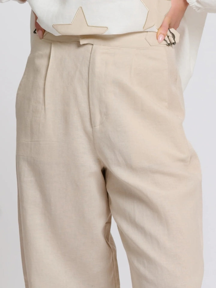 Phoebe High Waisted Pant | Biscuit