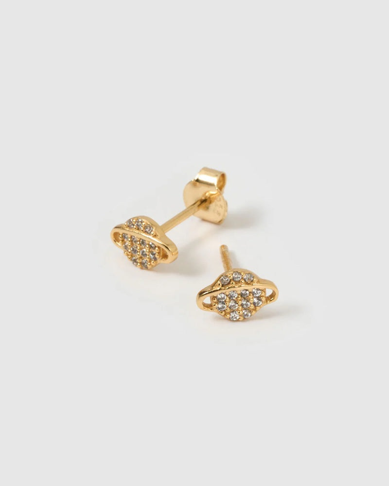 Saturn Gold Stud Earrings