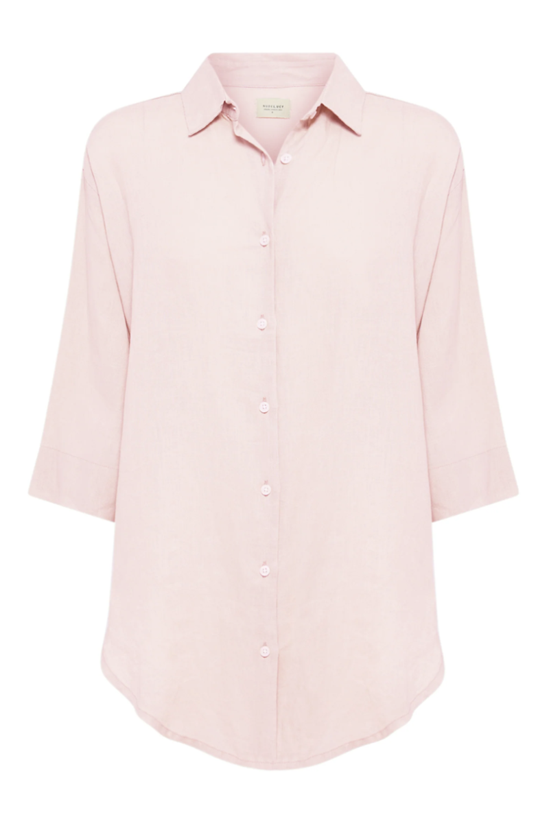 Lounge Linen Longline Shirt | Blush