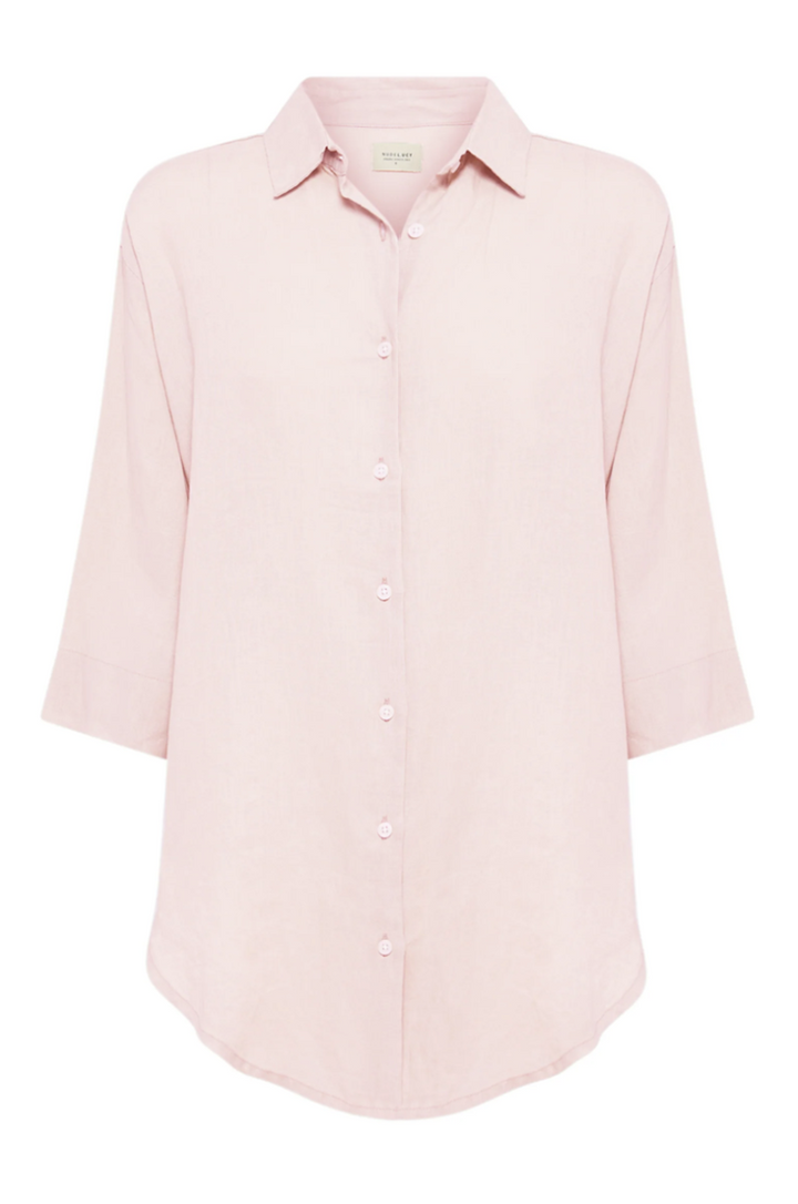 Lounge Linen Longline Shirt | Blush
