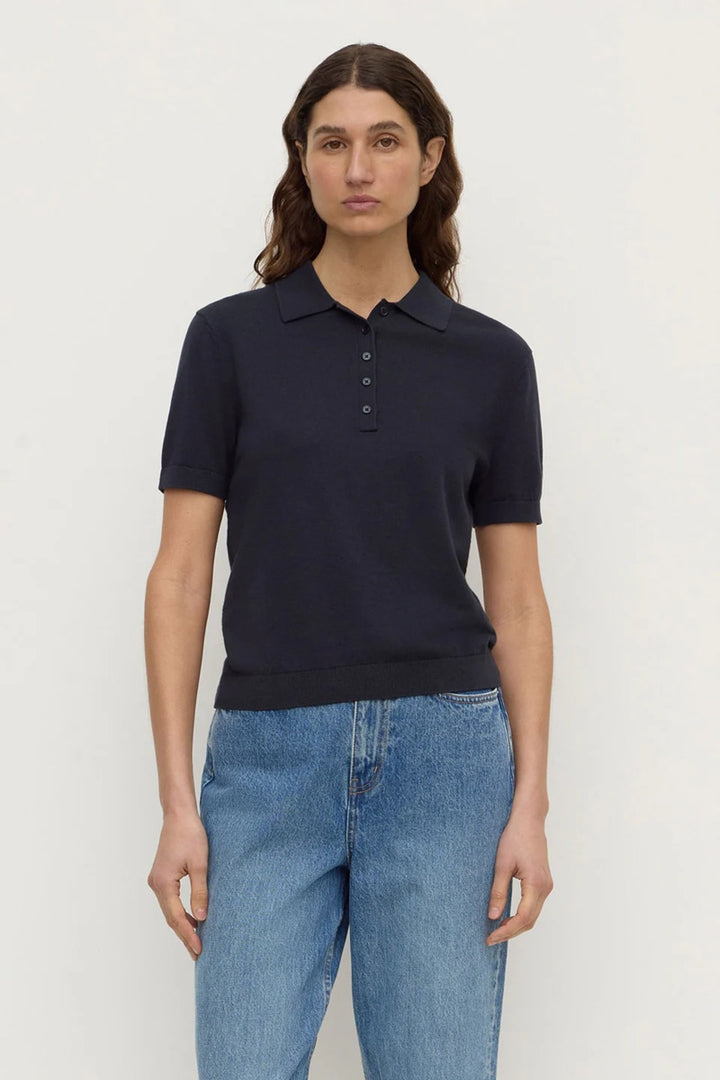 Sloane Cotton Cashmere Polo | True Navy