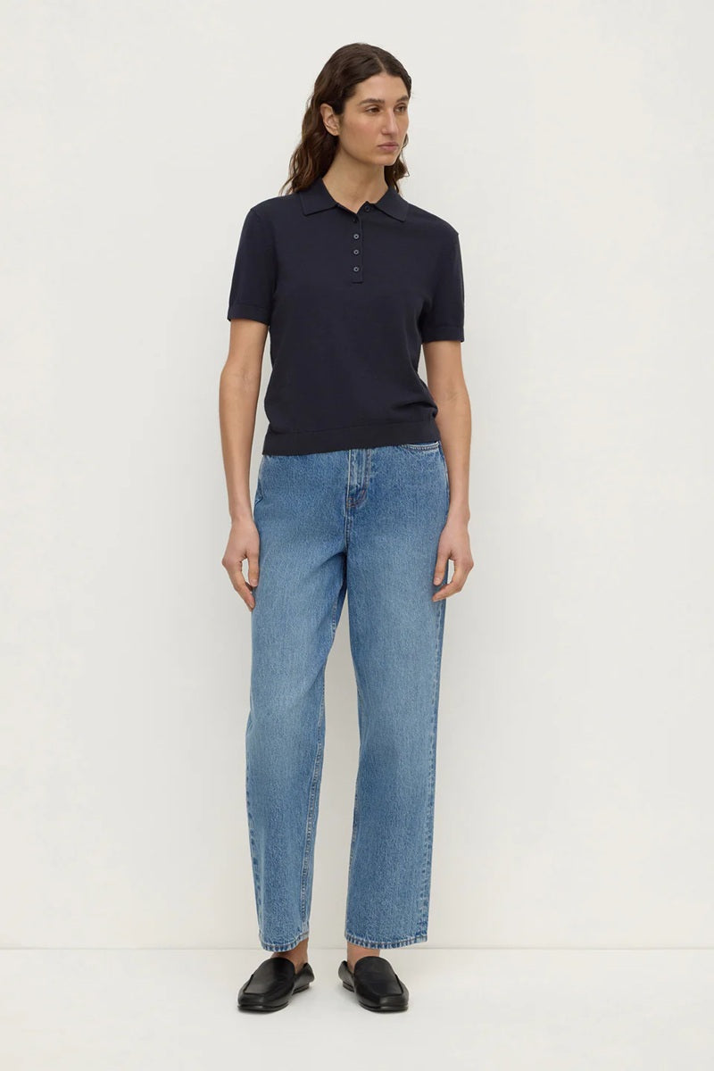 Sloane Cotton Cashmere Polo | True Navy