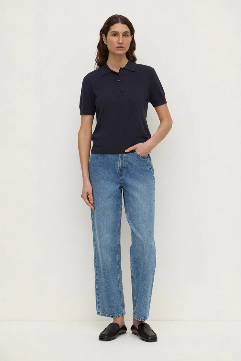 Sloane Cotton Cashmere Polo | True Navy
