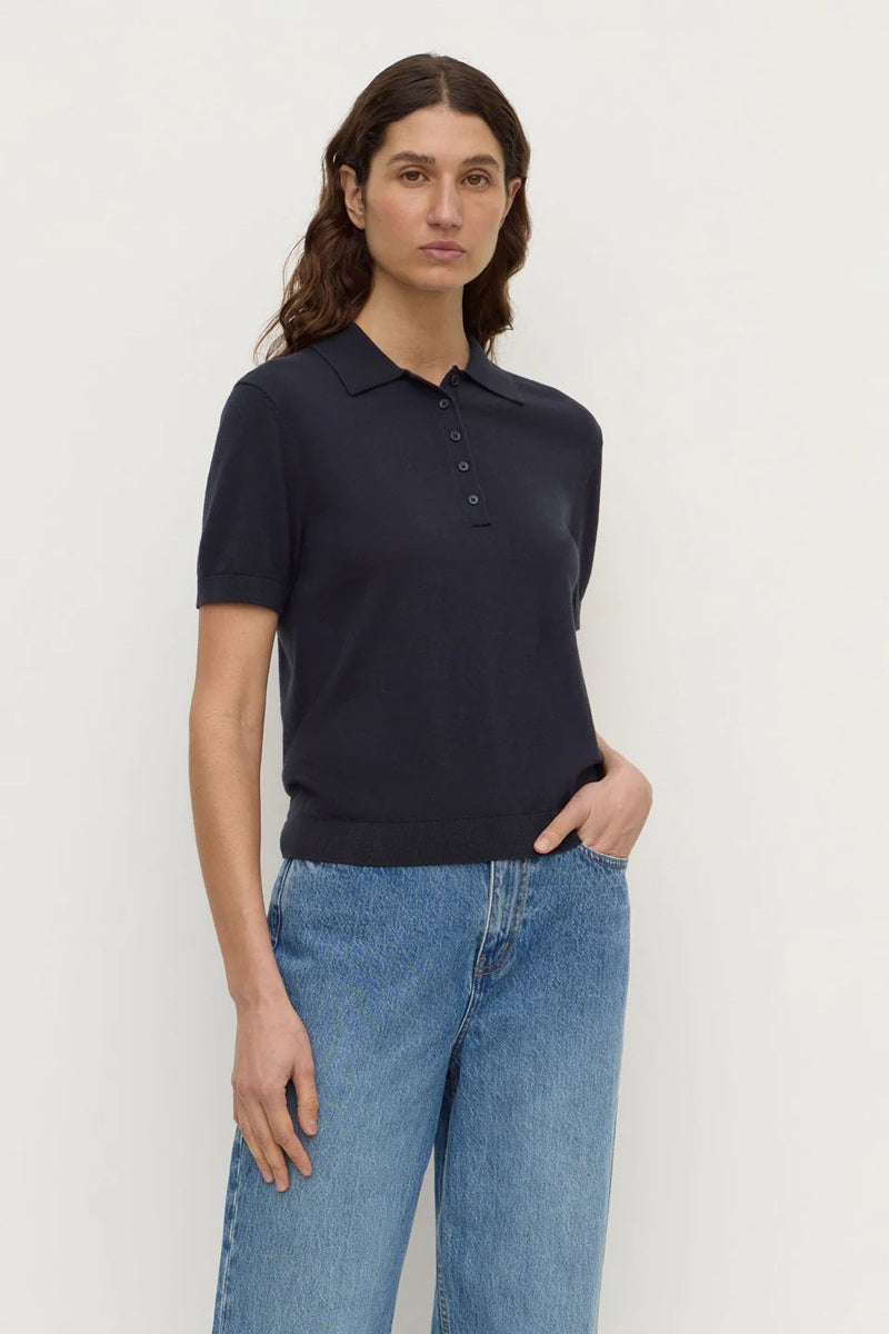 Sloane Cotton Cashmere Polo | True Navy
