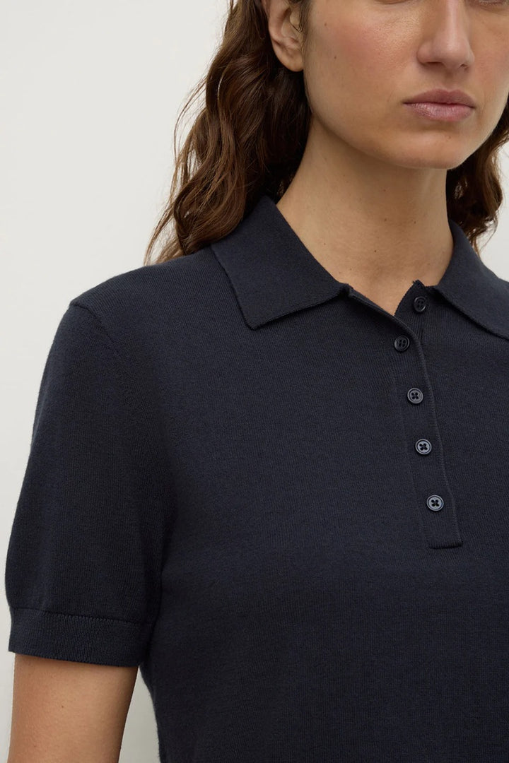 Sloane Cotton Cashmere Polo | True Navy