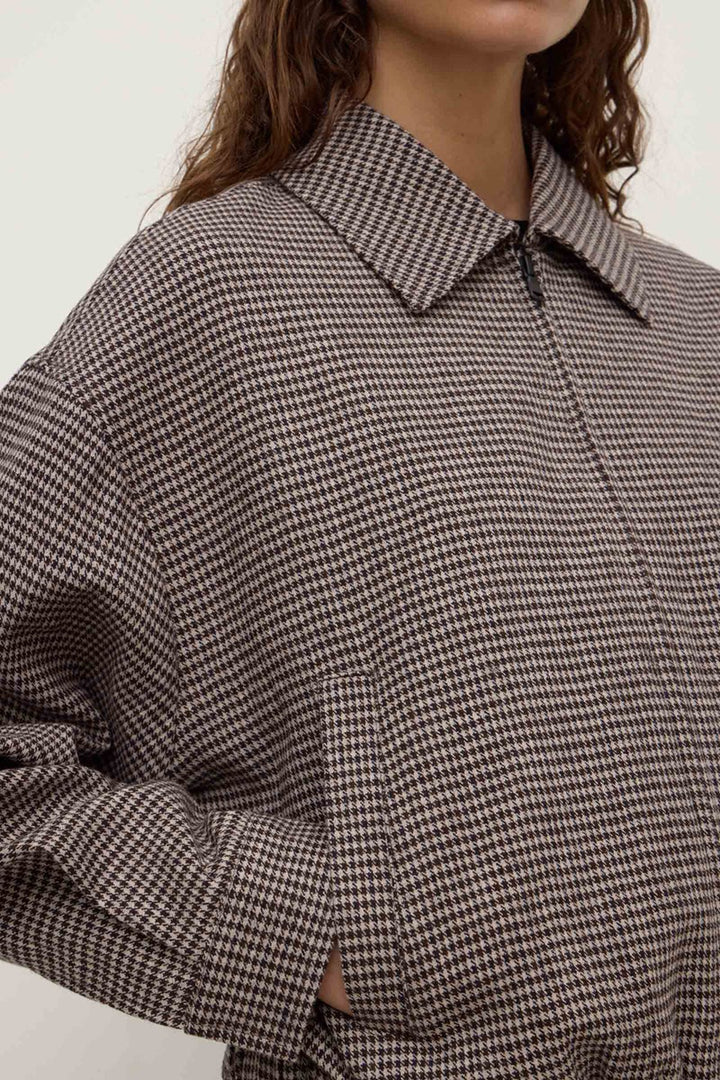 Solana Wool Jacket | Brown Black Check