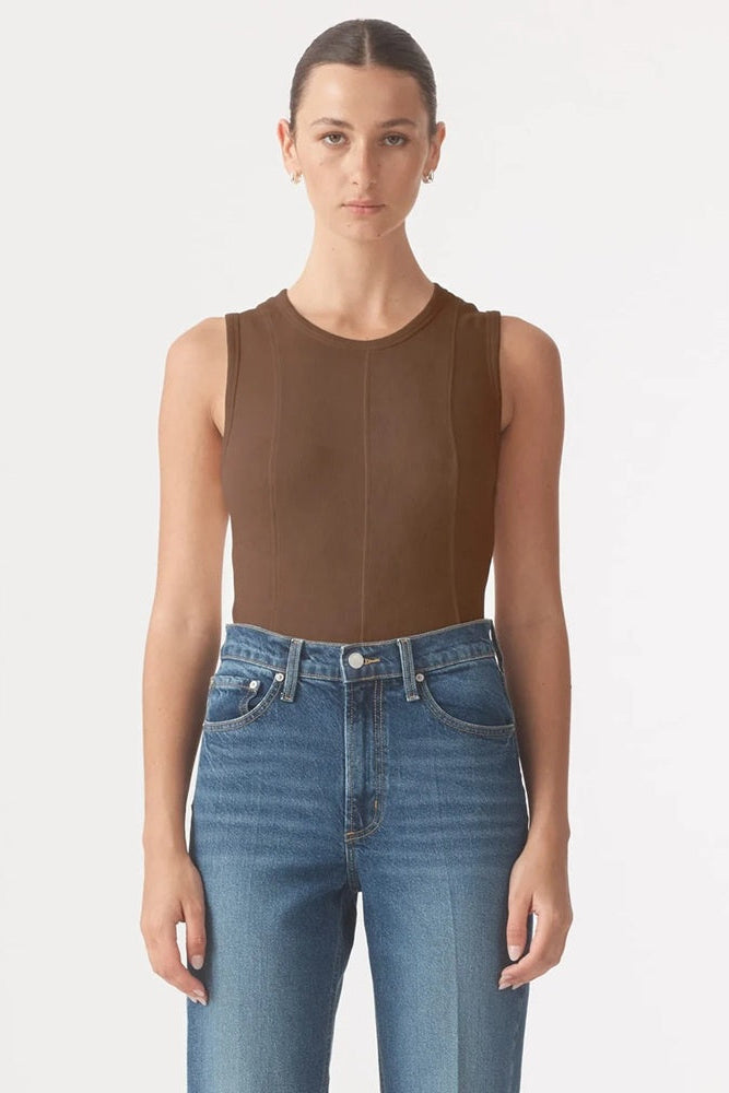 Panelled Rib Tank | Coffee