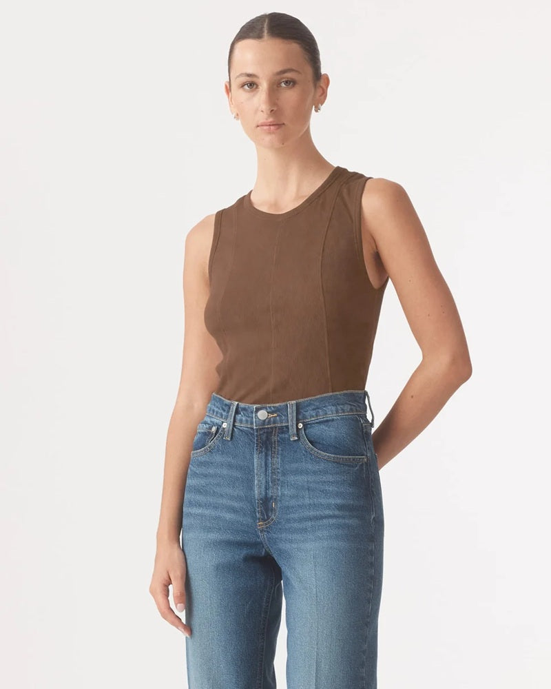 Panelled Rib Tank | Coffee