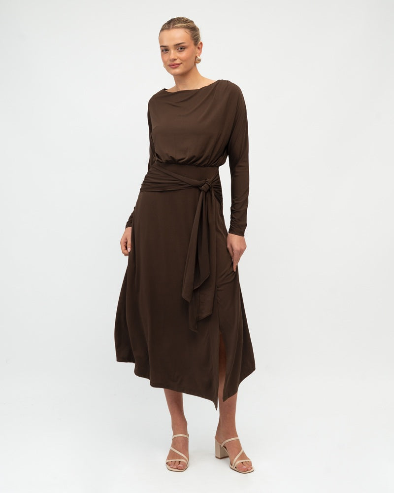 Anika Jersey Midi Dress | Chocolate