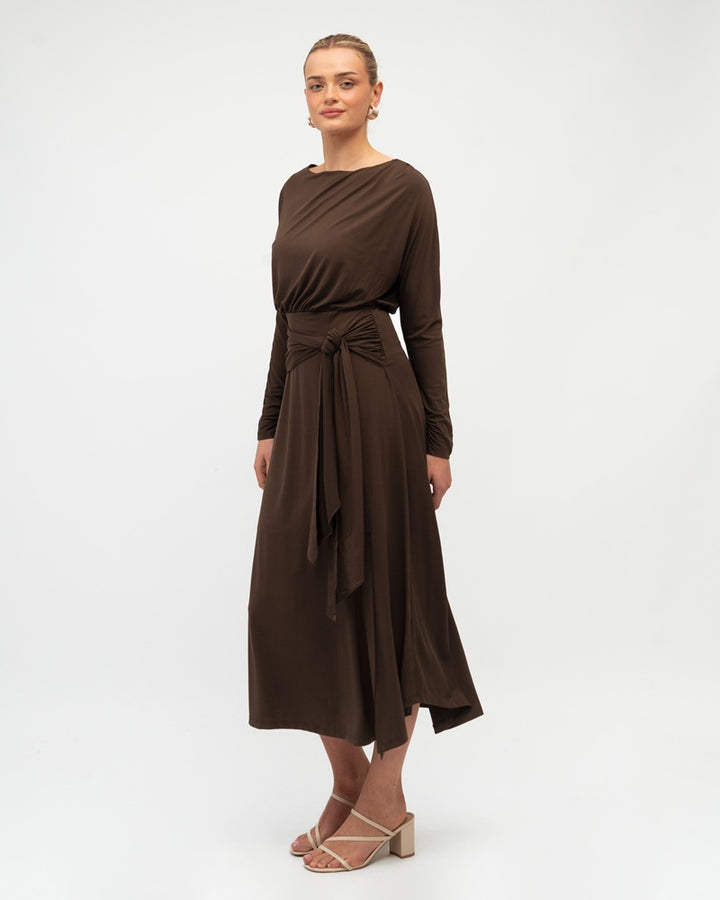 Anika Jersey Midi Dress | Chocolate