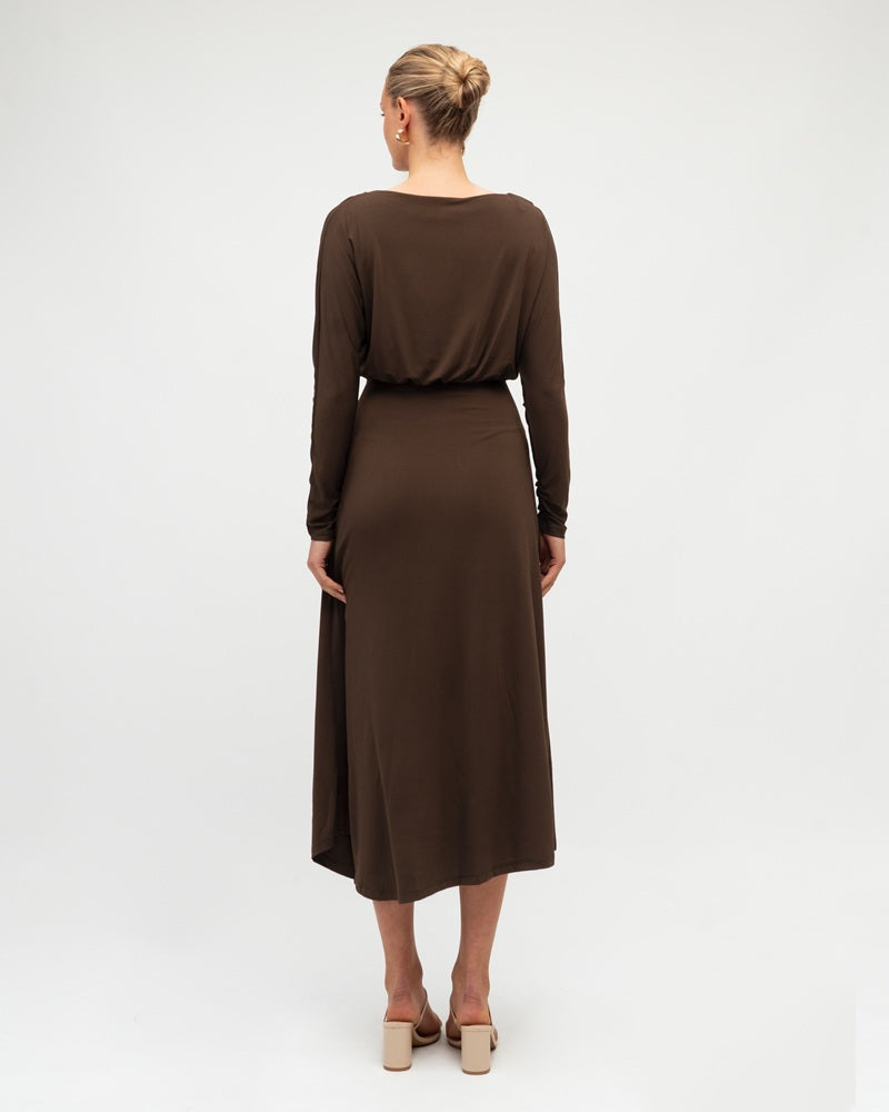 Anika Jersey Midi Dress | Chocolate