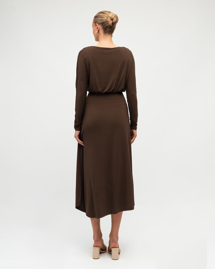 Anika Jersey Midi Dress | Chocolate