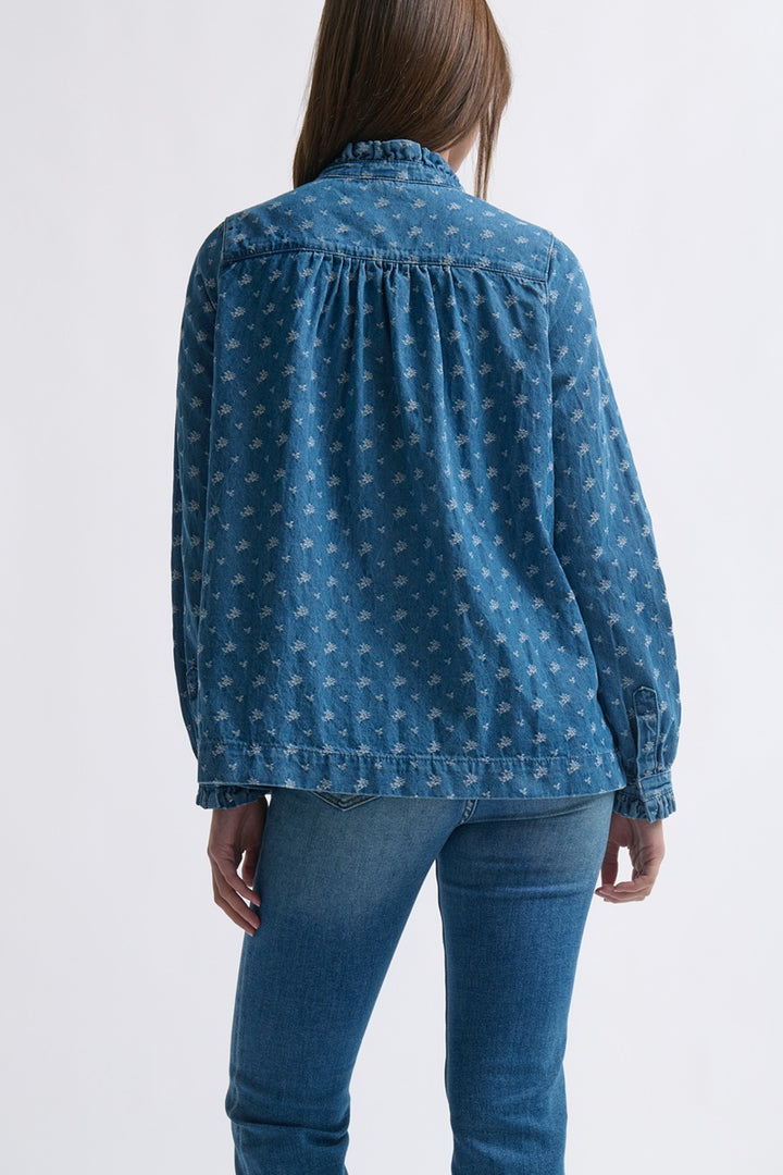 Tamara Shirt | Denim with Flower