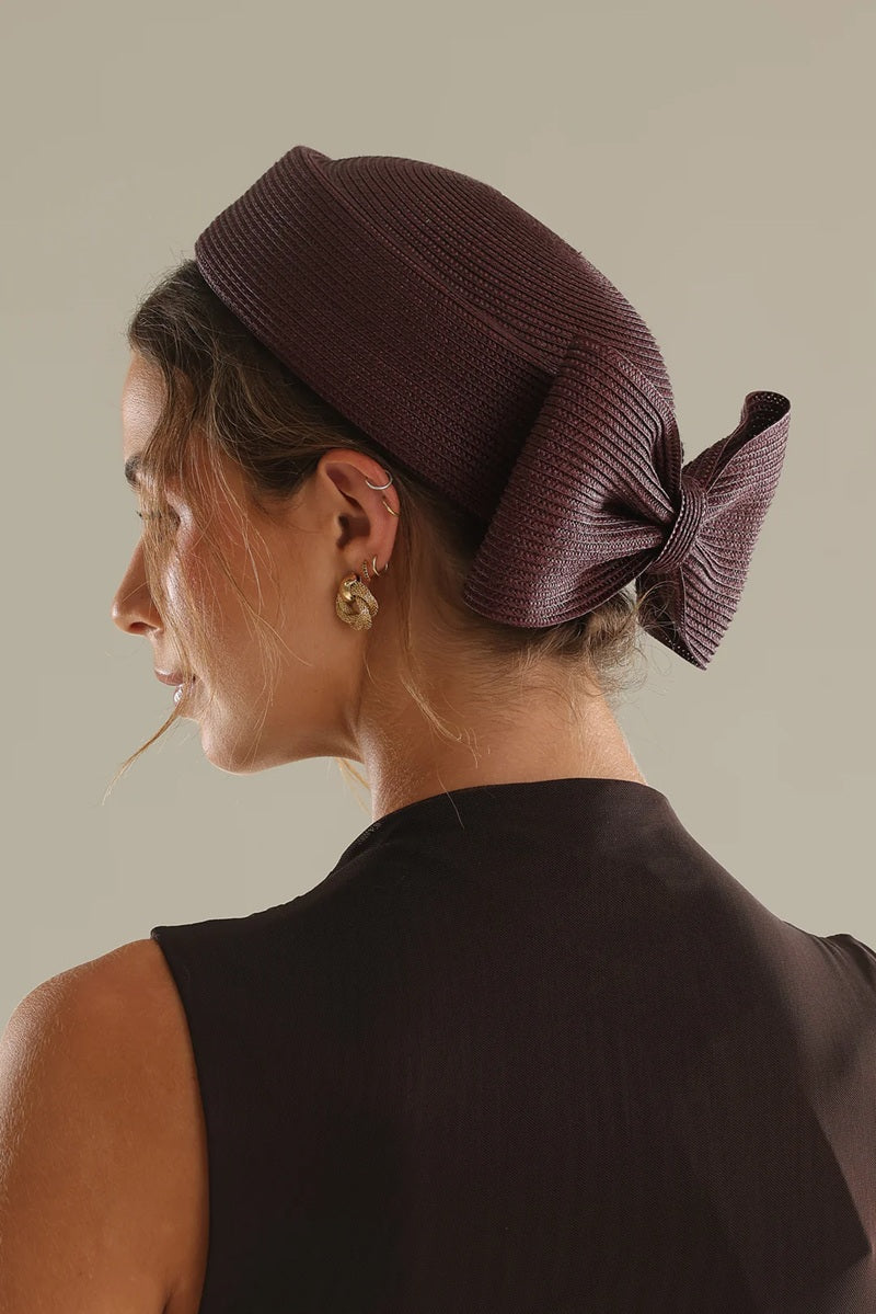 Tara Racewear Pillbox Hat | Dark Cherry