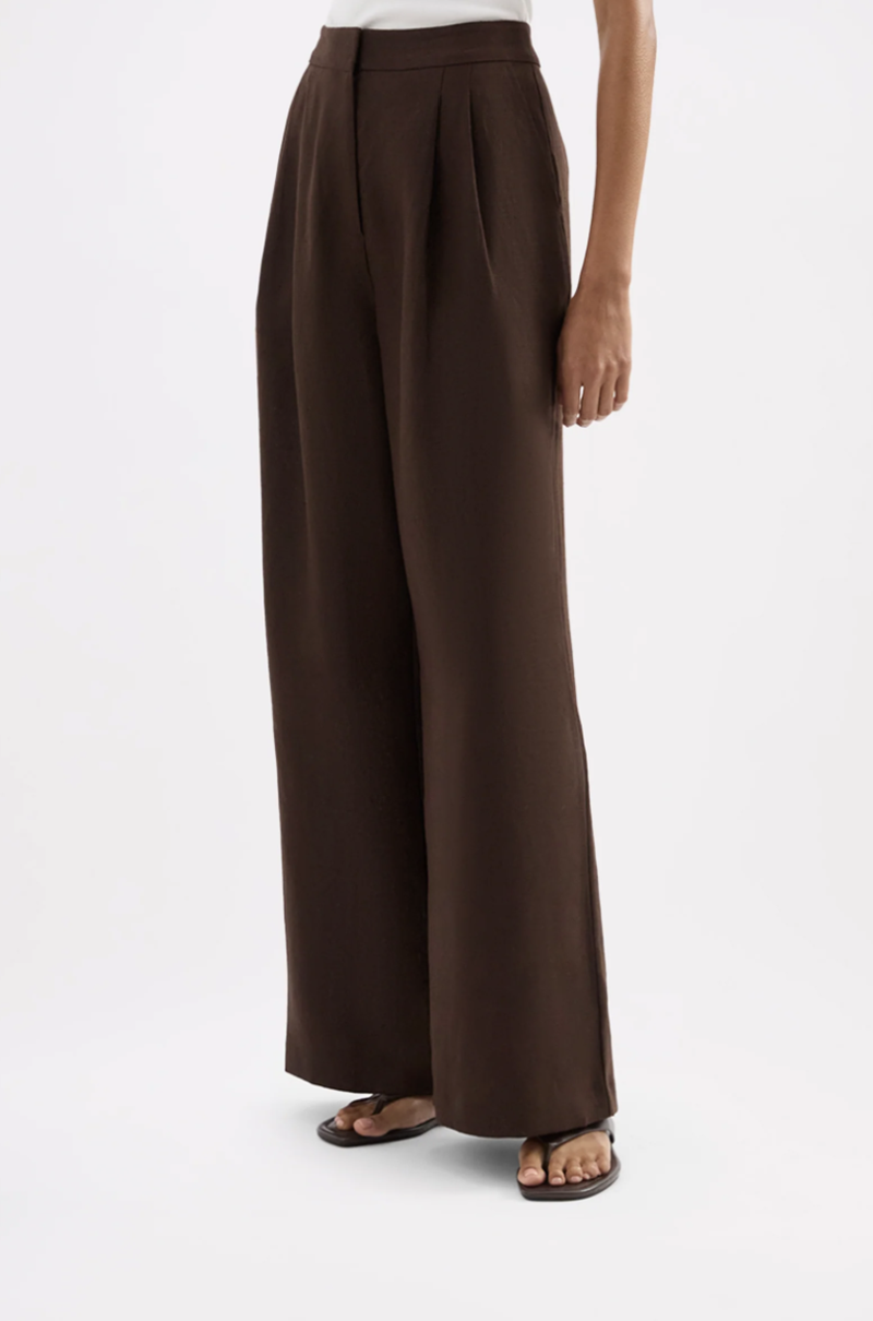 Thilda Linen Pant | Chocolate