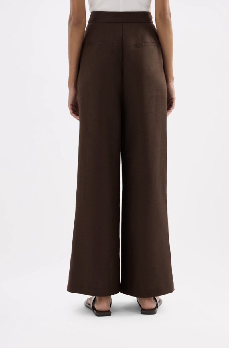 Thilda Linen Pant | Chocolate