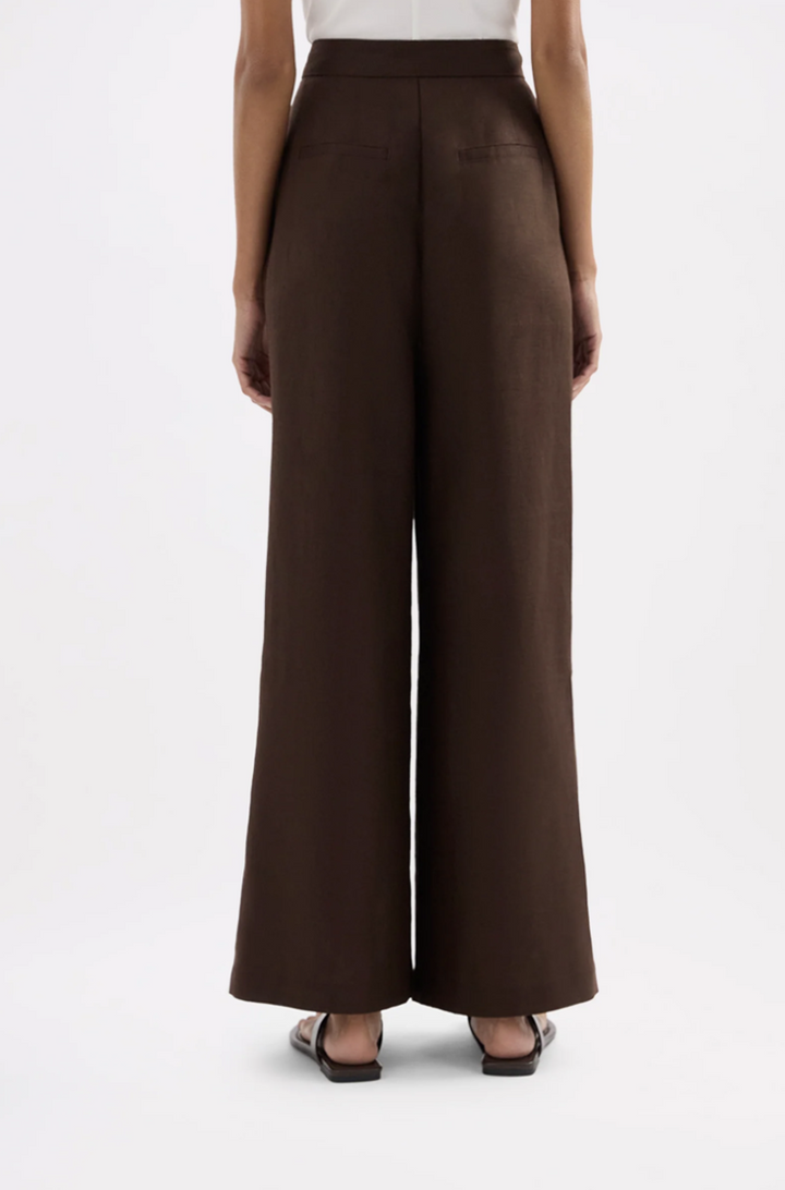 Thilda Linen Pant | Chocolate