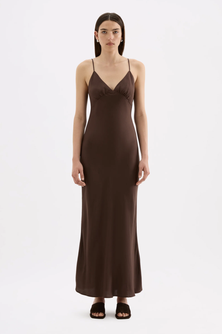 Tilly Tencel Slip Dress | Chocolate