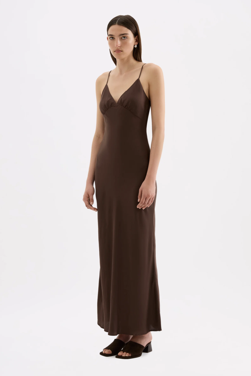 Tilly Tencel Slip Dress | Chocolate