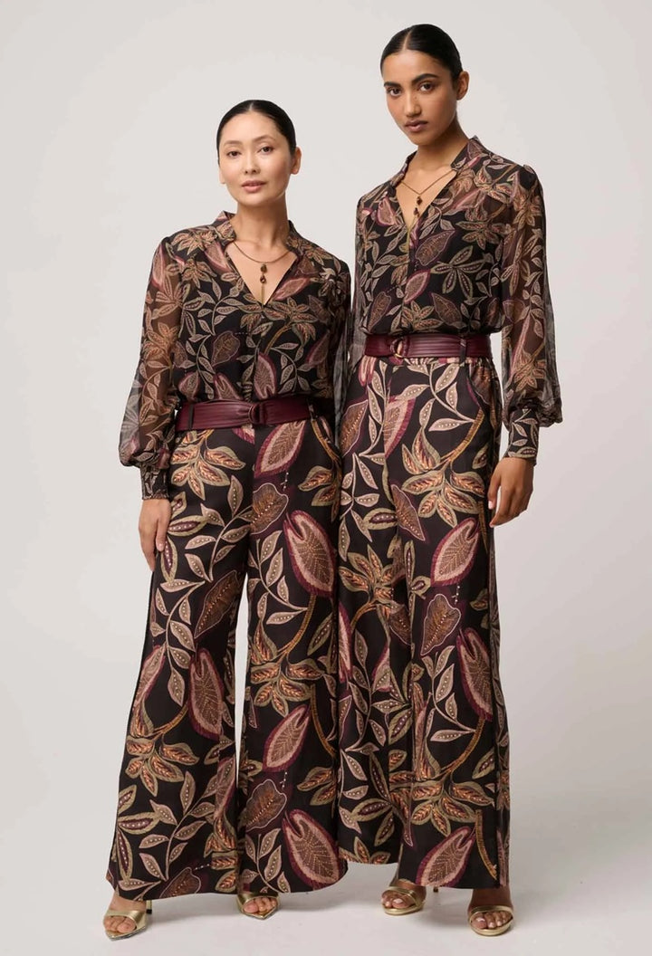 Petite Adele Linen Viscose Pant | Dark Tropique