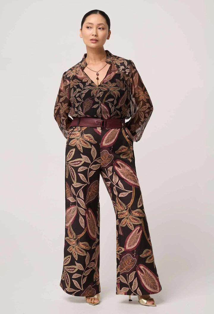 Petite Adele Linen Viscose Pant | Dark Tropique