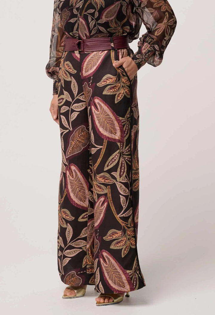 Petite Adele Linen Viscose Pant | Dark Tropique