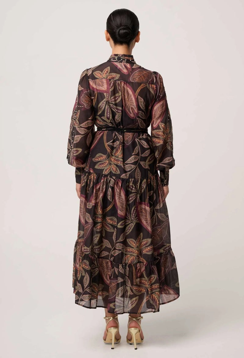 Petite Wanderlust Pearl Embellished Cotton Silk Maxi Dress | Dark Tropique