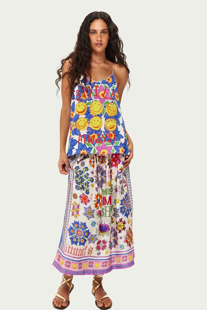 Vanessa Printed Midi Skirt | Markers