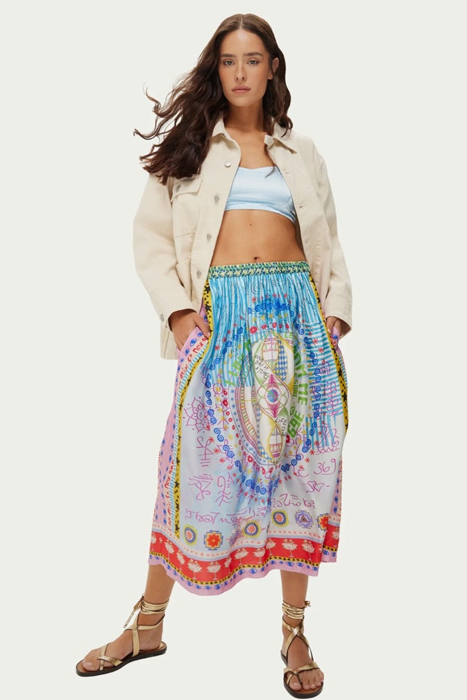 Vanessa Printed Midi Skirt | Runic Whisper