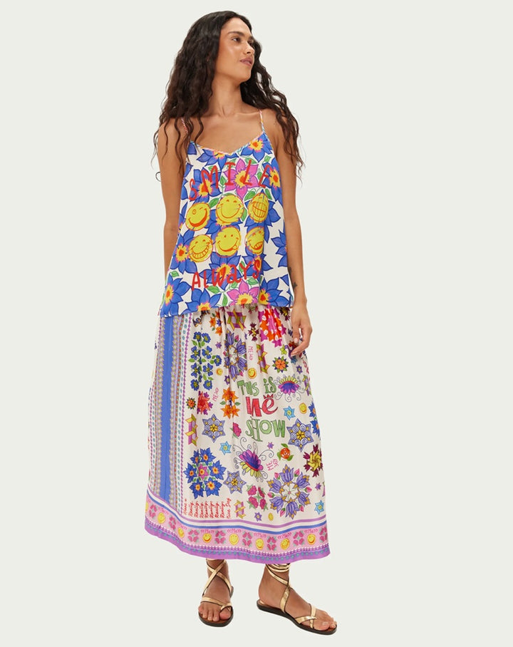 Vanessa Printed Midi Skirt | Markers
