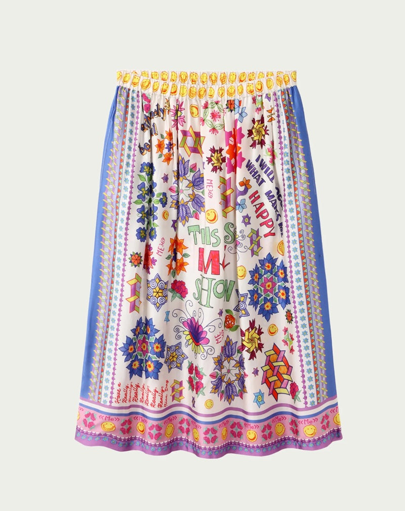 Vanessa Printed Midi Skirt | Markers