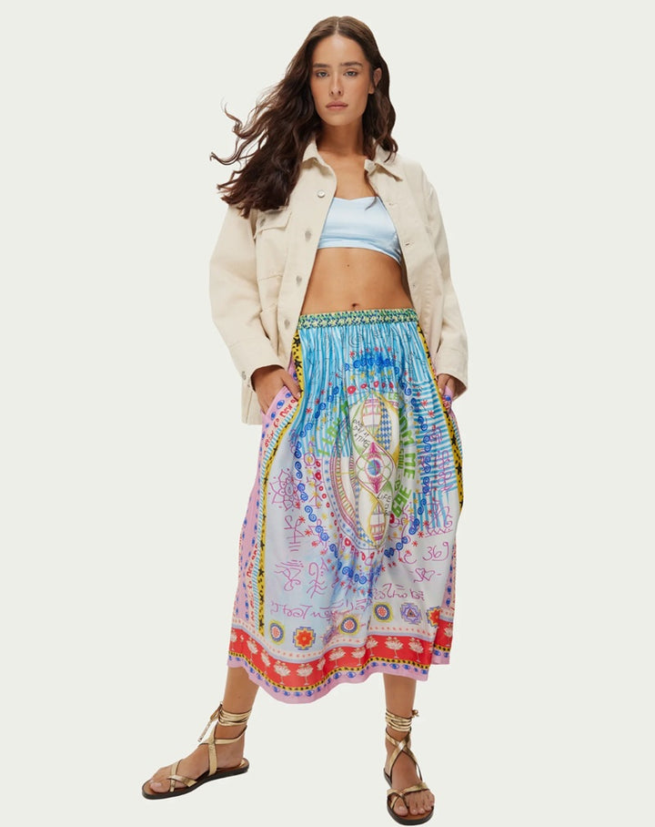 Vanessa Printed Midi Skirt | Runic Whisper
