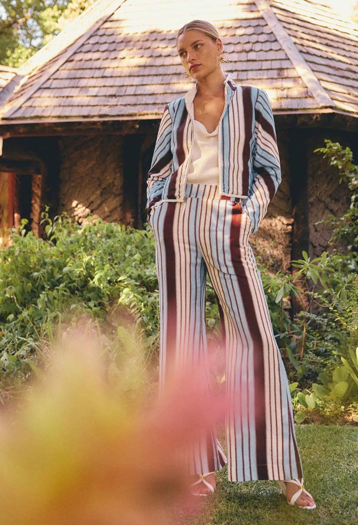 Willow Linen Viscose Stripe Pant | Iridescent Stripe