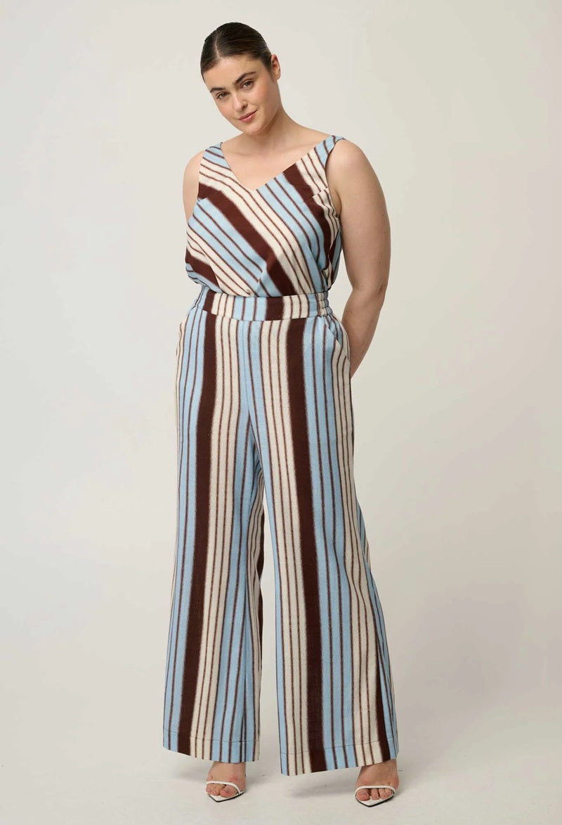 Willow Linen Viscose Stripe Pant | Iridescent Stripe