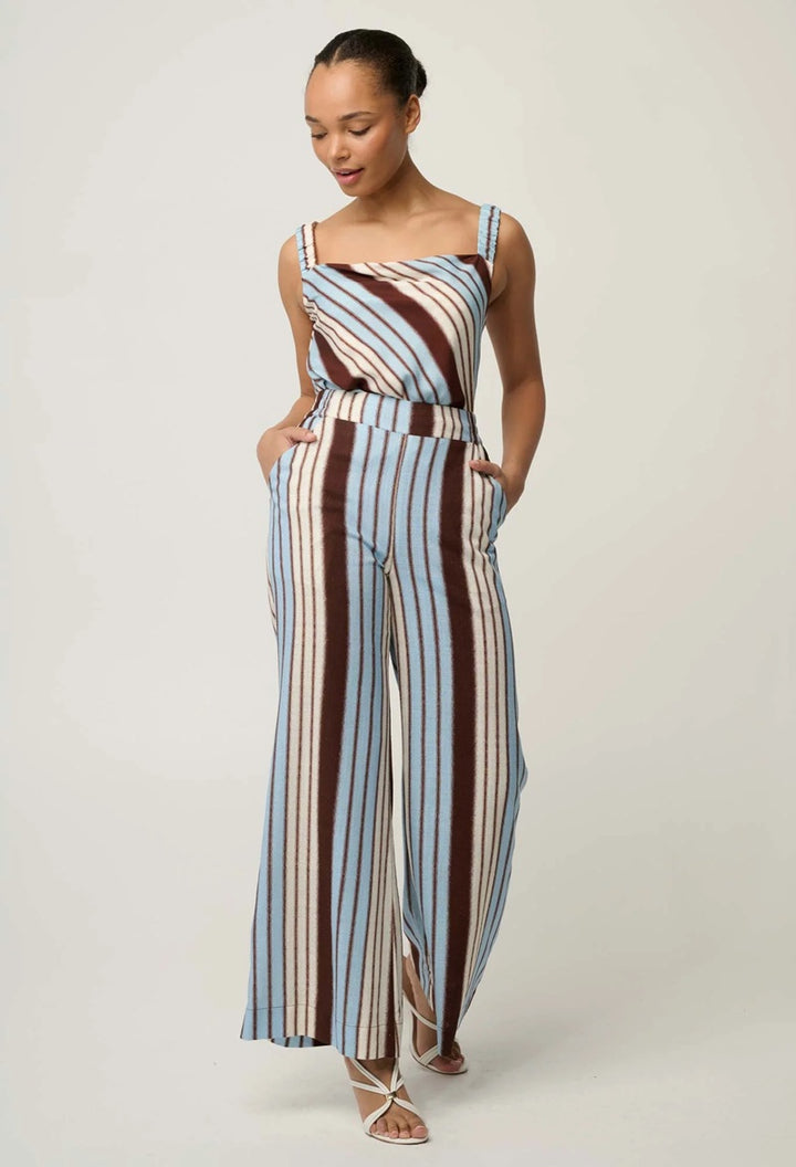Willow Linen Viscose Stripe Pant | Iridescent Stripe