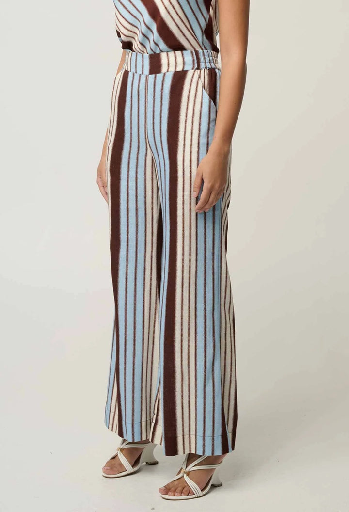 Willow Linen Viscose Stripe Pant | Iridescent Stripe