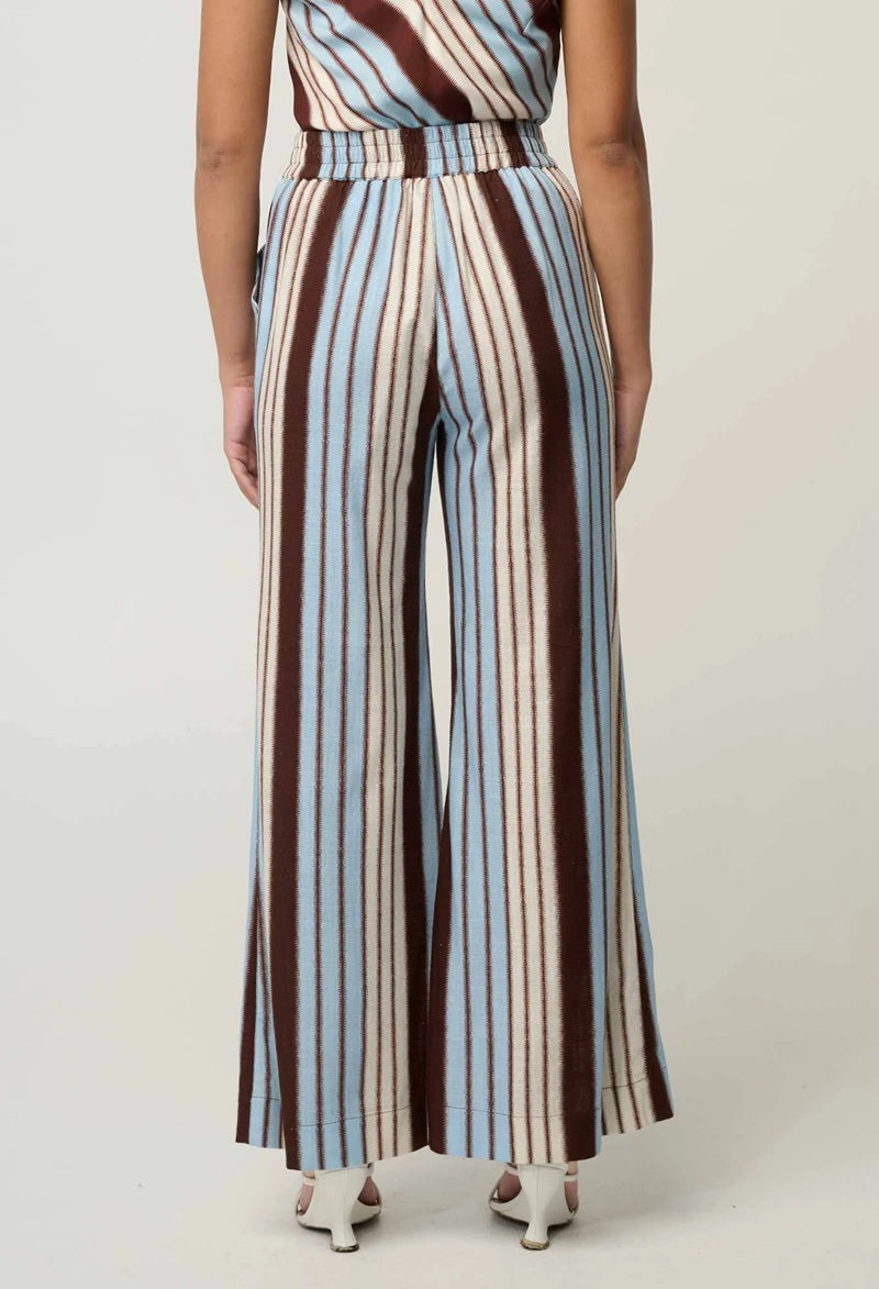 Willow Linen Viscose Stripe Pant | Iridescent Stripe