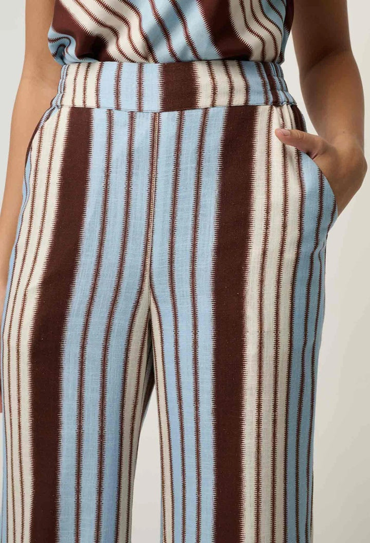Willow Linen Viscose Stripe Pant | Iridescent Stripe