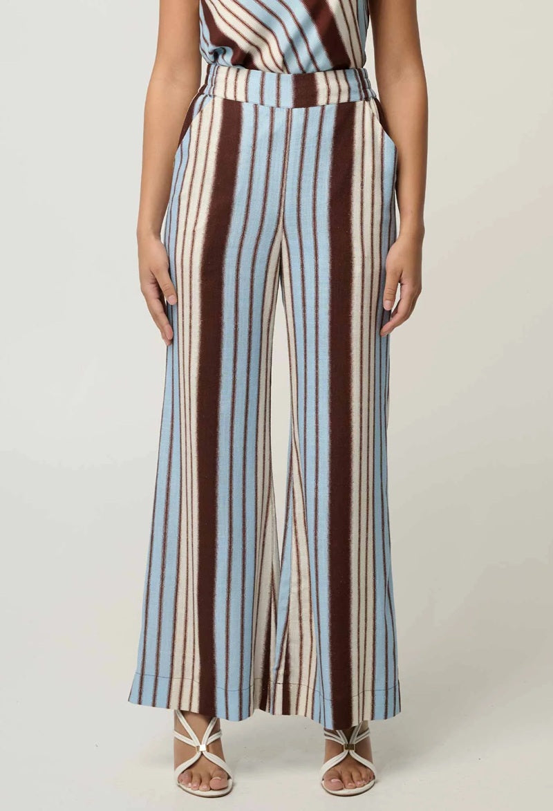 Willow Linen Viscose Stripe Pant | Iridescent Stripe