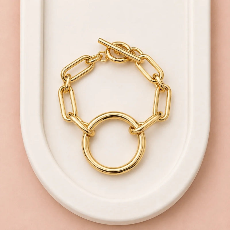 Yellow Gold Large Ring Bracelet
