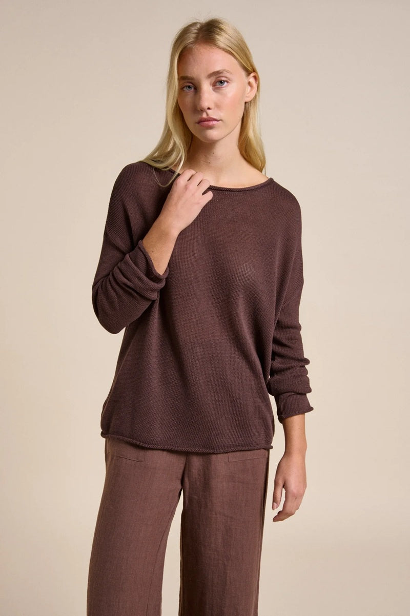 Spring Knit Long Sleeve | Chocolate