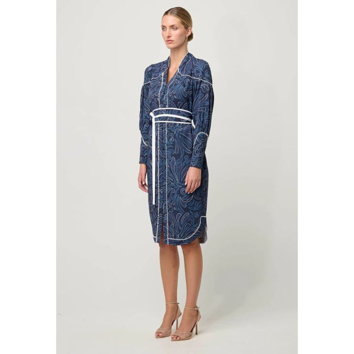 Adela Contrast Lace Viscose Dress | Altamira - Dress