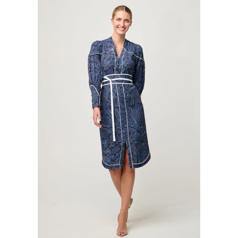 Adela Contrast Lace Viscose Dress | Altamira - Dress