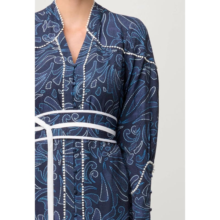 Adela Contrast Lace Viscose Dress | Altamira - Dress