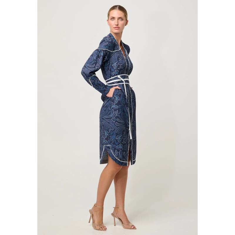 Adela Contrast Lace Viscose Dress | Altamira - Dress