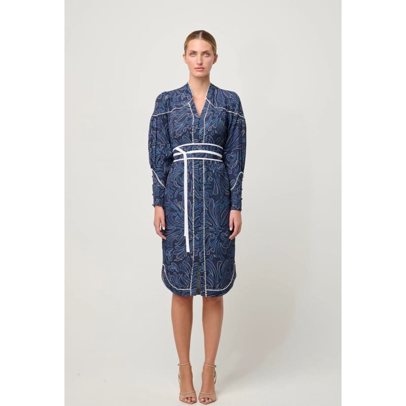 Adela Contrast Lace Viscose Dress | Altamira - Dress