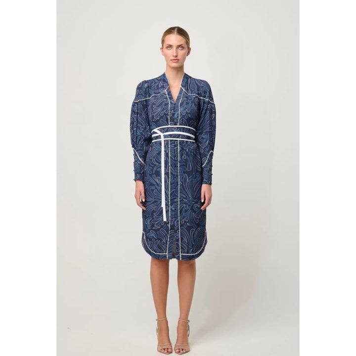 Adela Contrast Lace Viscose Dress | Altamira - Dress