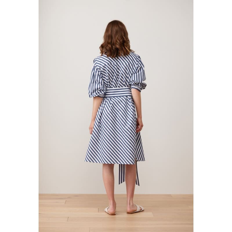 Afternoon Tea Dress | Navy Stripe - Dress