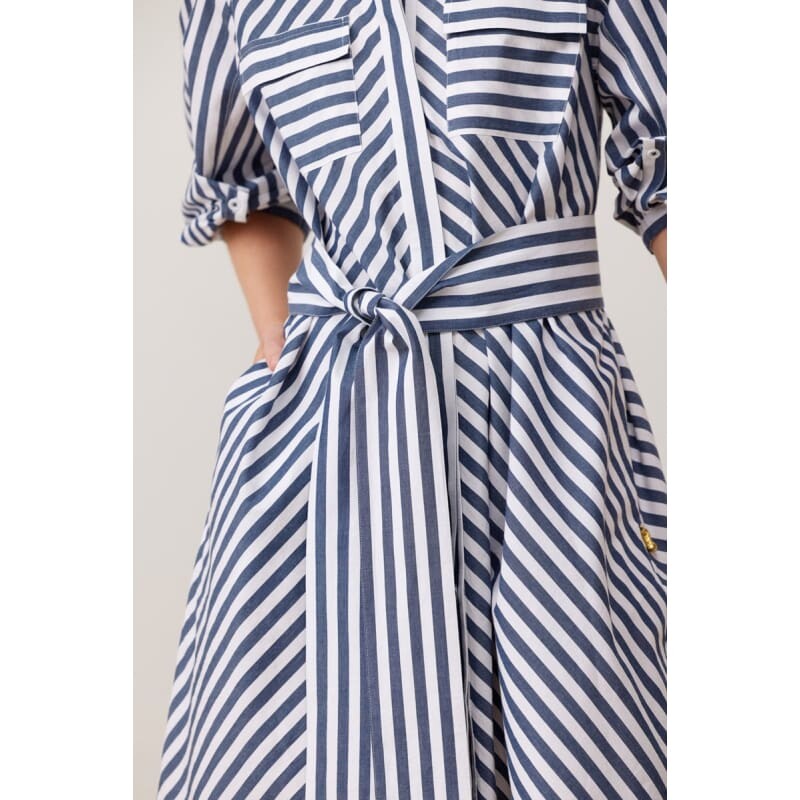 Afternoon Tea Dress | Navy Stripe - Dress