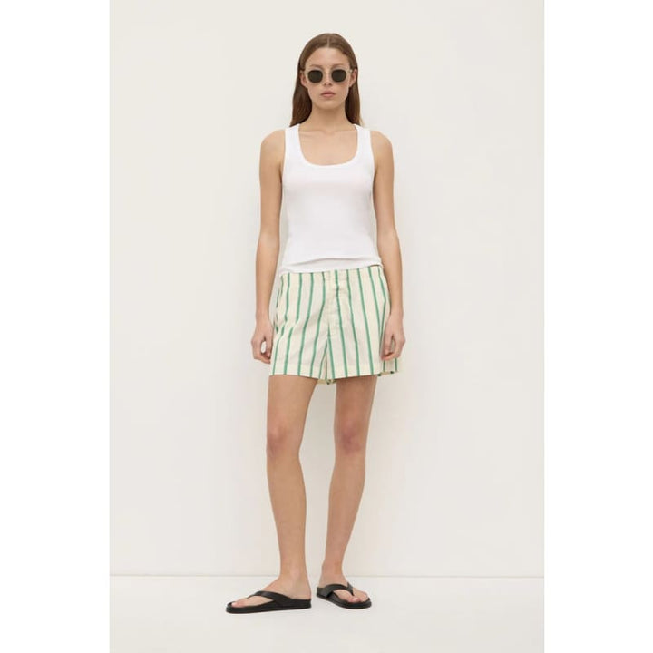 Agnes Stripe Short | Butter & Bright Green - Bottoms
